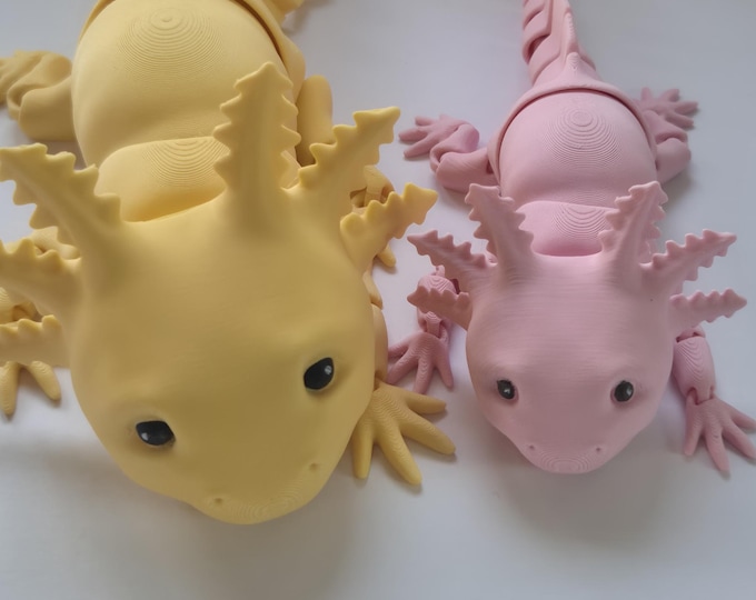 3D Printed Articulated Axolotl: Poseable Fidget collectable