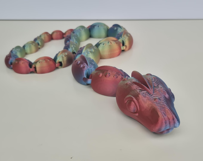 Articulated 3D Printed Cinder Snake| Flexi Fidget Sensory Snake Toy