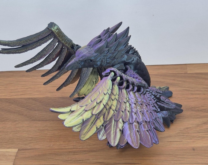 3D Printed Articulated Phoenix: Articulating Mythical Fidget | Ornament, Sculpture