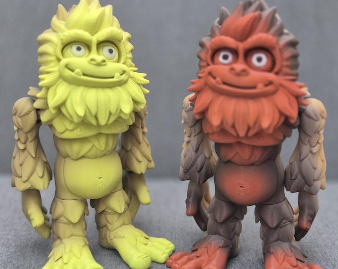 3D Printed Articulated Bigfoot Figurine – Sasquatch Toy - Desk Decor