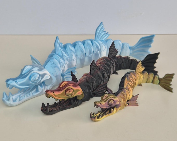 Articulated Barracuda Fidget Toy – Flexible 3D Printed Ocean Fish