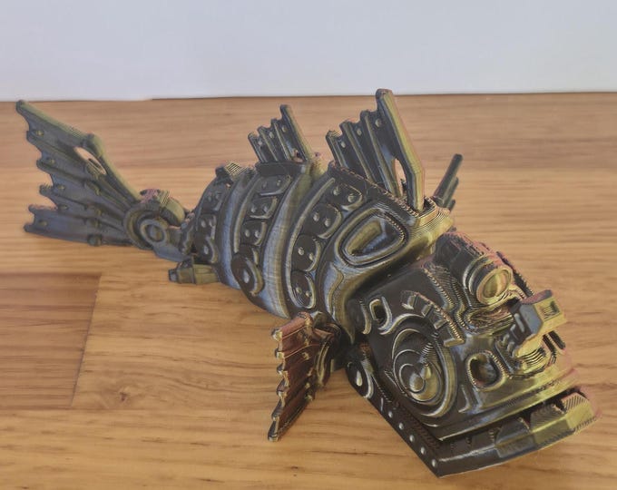 3D-Printed Articulated Cyber Fish Futuristic Articulated Aquatic Creature