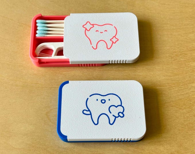 3D Printed Pocket Sliding Lid Box for Floss, Picks & Swabs