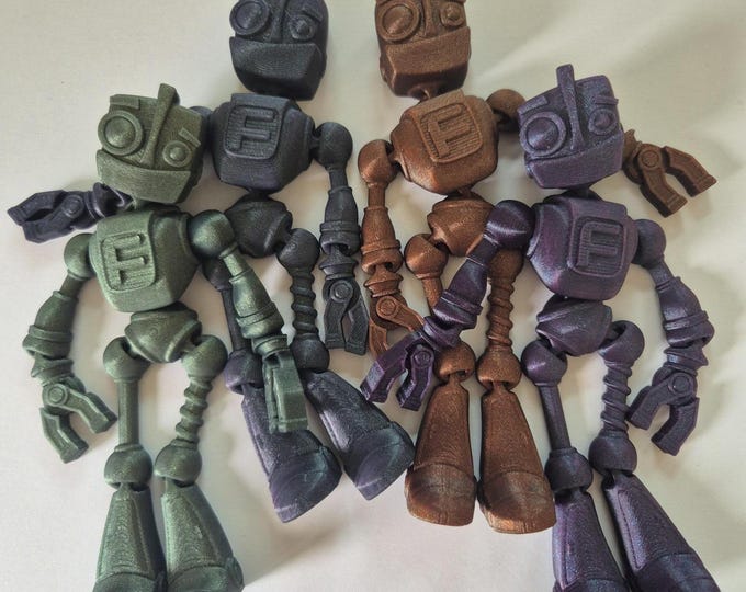 3D Printed Flexible Articulated Poseable Friendly Robot