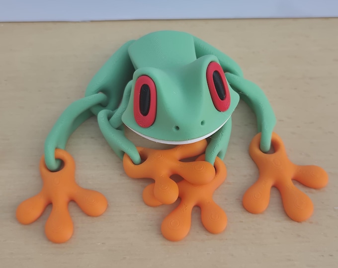 3D Printed Articulated Frog with magnetic feet
