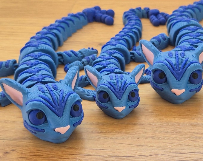 3D Printed Articulated Blue Dragon Fidget