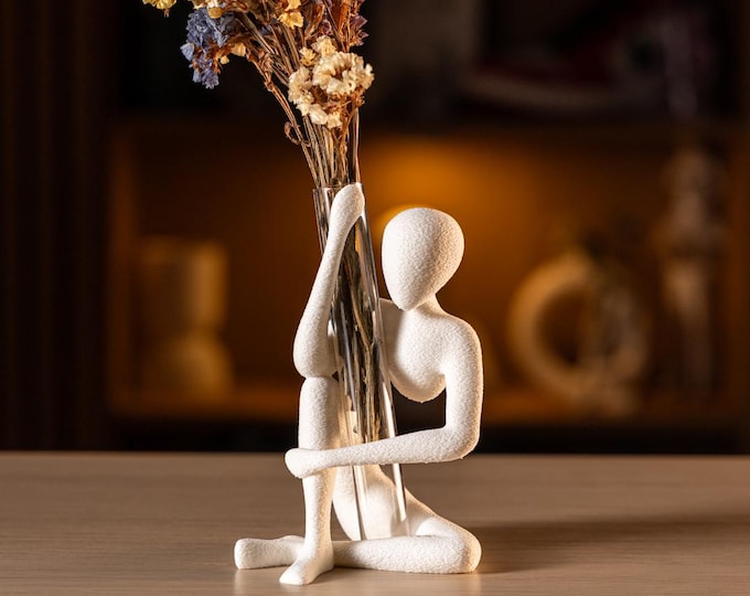 3D Printed Valentine Blooming Nobody Vase, Small Florals Container, Dry or Fresh Flowers