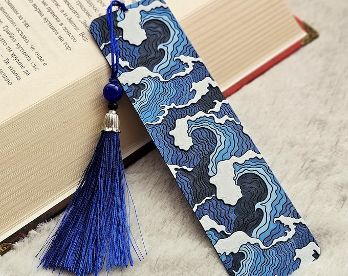 3D printed Azure Tides Bookmark | Japanese Art