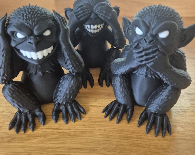 3D printed See/Hear/Speak No Evil Stylized Gremlins