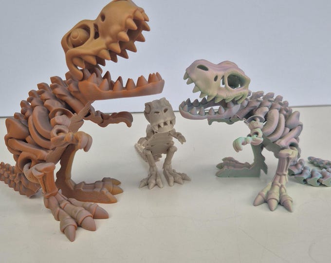 T-Rex Skeleton: Dinosaur Fidget Toy 3D Printed Articulated