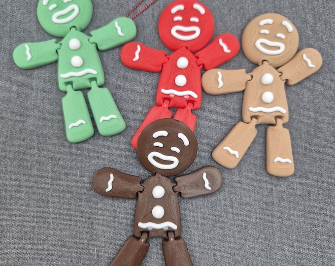 3D Printed Gifts | Flexi Gingerbread Christmas Decor | Gingerbread Men