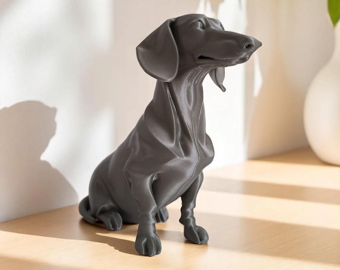 Minimalist Dachshund Sculpture – A 3D Printed for dog lovers.