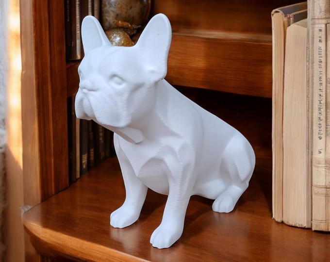 French Bulldog Sculpture – 3D Printed Dog Decor, Frenchie Statue, Pet Lover gift