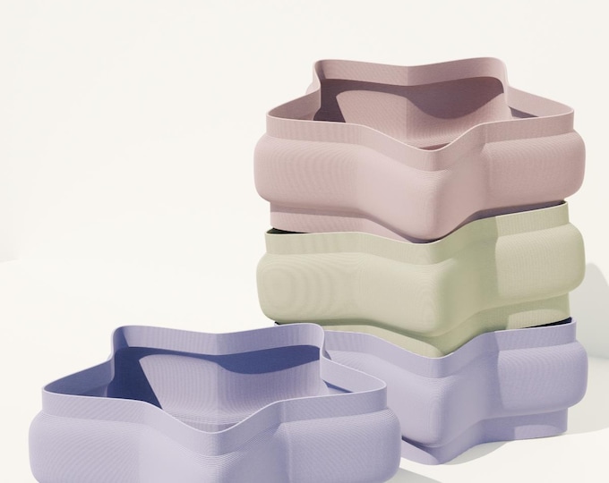 3D Printed Happy Star Tray Stackable Trinket Bowl for desk or vanity