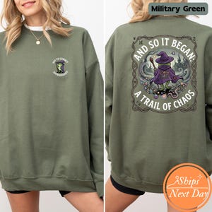 Off to Commit Shenanigans Wizard Frog Funny Sweatshirts, Ren Faire Fantasy Sweatshirts Gift, Wizard Sweatshirts and Hoodi, Magic Frog Hoodie