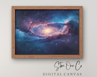 Arte digital de nebulosa espiral cósmica, pantalla de TV espacial, fondo de pantalla de galaxia para Samsung Frame y Smart TV, descarga digital instantánea
