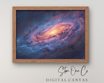 Póster épico de astronomía del universo para amantes del espacio, decoración celestial de galaxia espiral, producto digital sobrenatural del espacio.