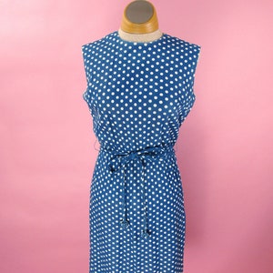 1970&#39;s Polka Dot Polyester Summer Dress Size Small