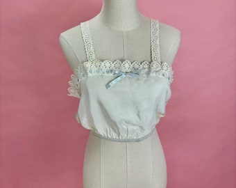 1940’s Lace and Nylon Camisole Bralette Cropped