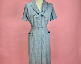 1950’s Blue Speckled Wiggle Dress