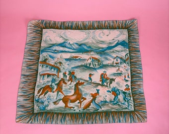 1950's Cowboy Silk Scarf