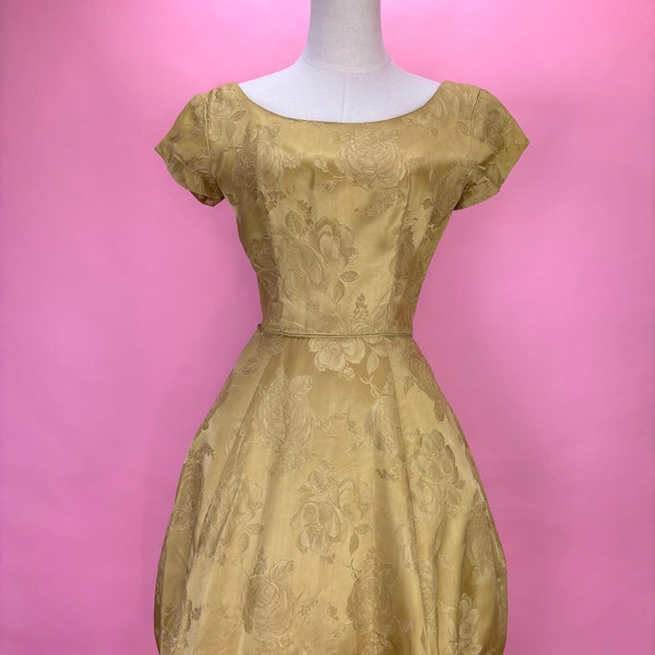 1950’s Rose Brocade Prom Dress Belle of the Ball