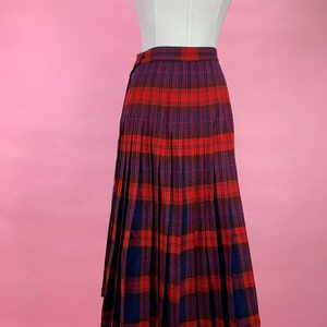 1950&#39;s Turn About Pendleton Wool Plaid Pleated Skirt