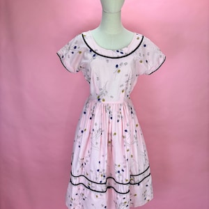 1950’s Raspberry Cotton Print Dress