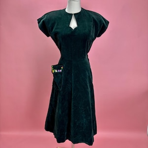 1940’s Green Velvet Party Dress