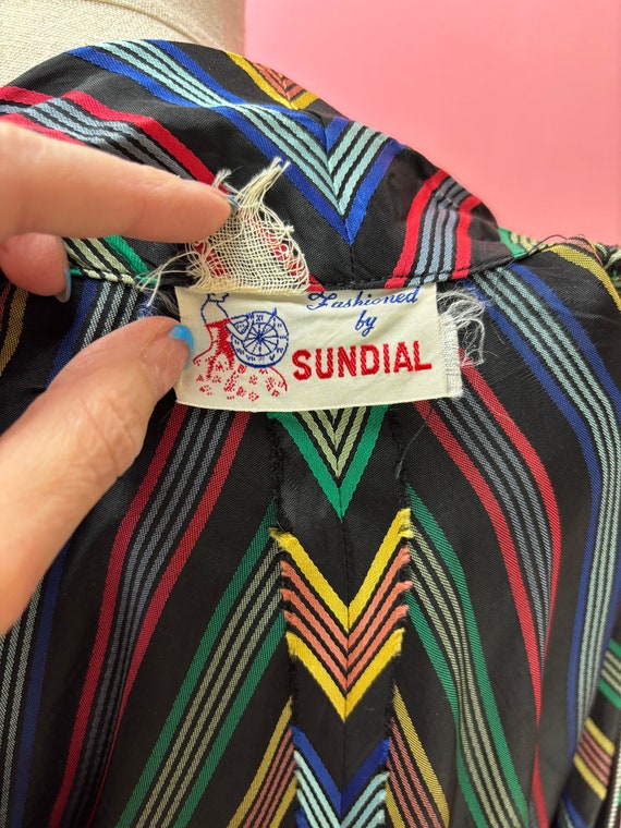 1940’s Rainbow Satin Housedress - image 4