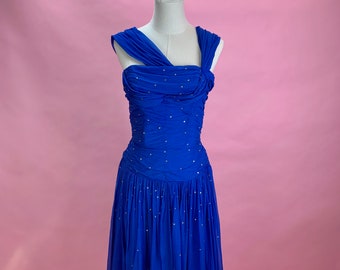 1950's Chiffon and Rhinestone Cocktail Dress