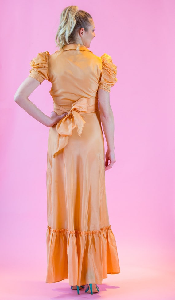 1930's Peach Taffeta Formal Dress 30's Prom Dress… - image 3