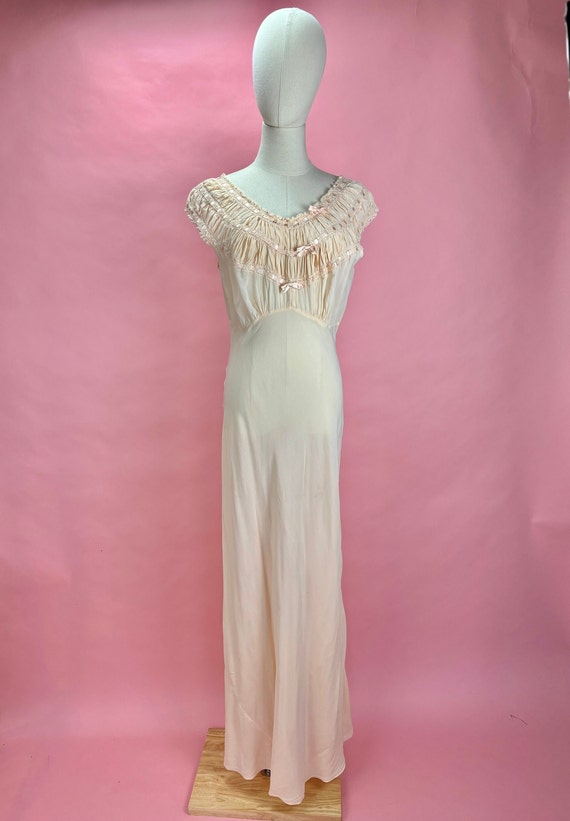 1940’s Peach Rayon Nightgown