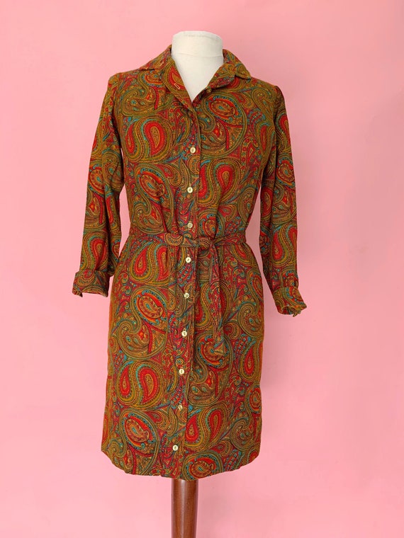 1970’s Paisley Shirtwaist Dress