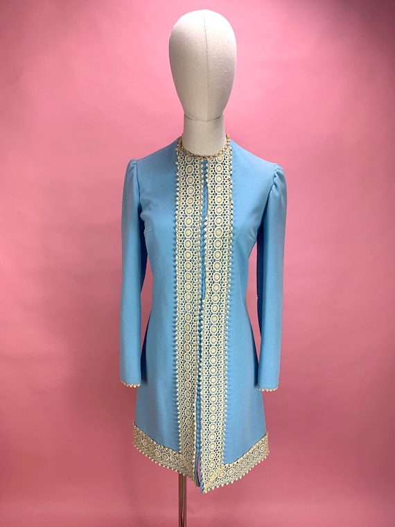 1970’s Blue Polyester Mod Dress