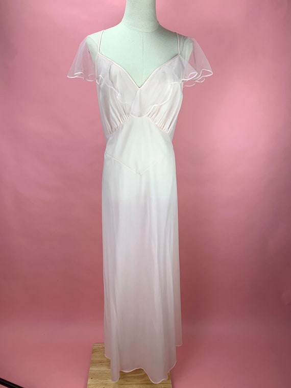 1960’s Deadstock Scalloped Pink Nightgown Size La… - image 1