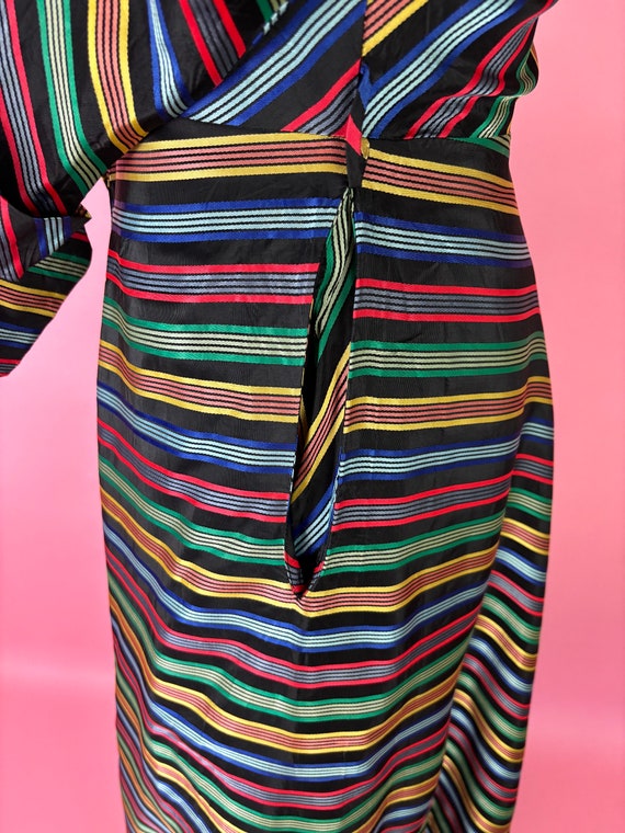 1940’s Rainbow Satin Housedress - image 6