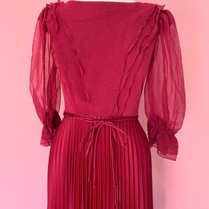 1970's Merlot Wine Colored Full Length Deadstock Maxi Dress Size small image 2