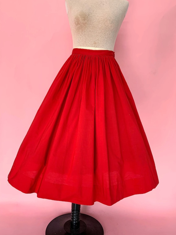 1950’s Red Cotton Circle Skirt
