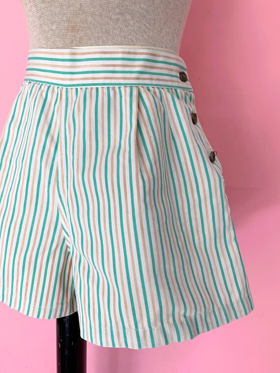 1940’s Shorts 40’s Striped High Waisted Shorts Siz