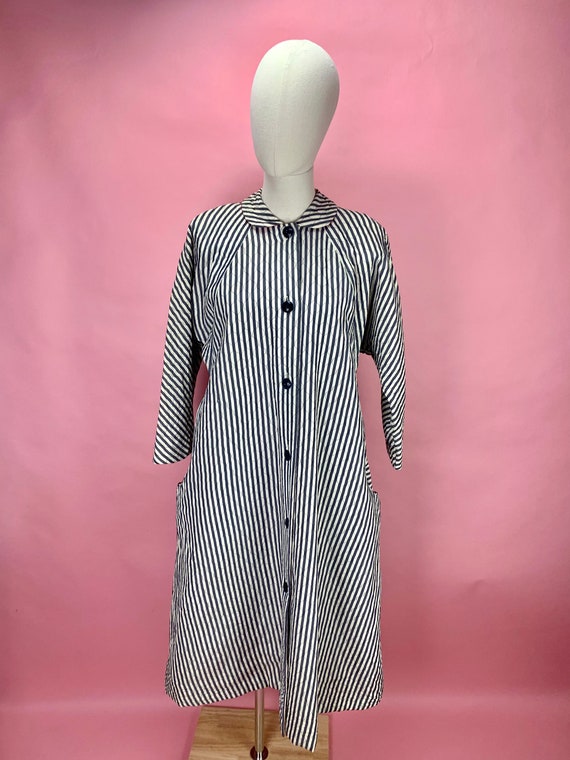 1940's Striped Quilted Housecoat