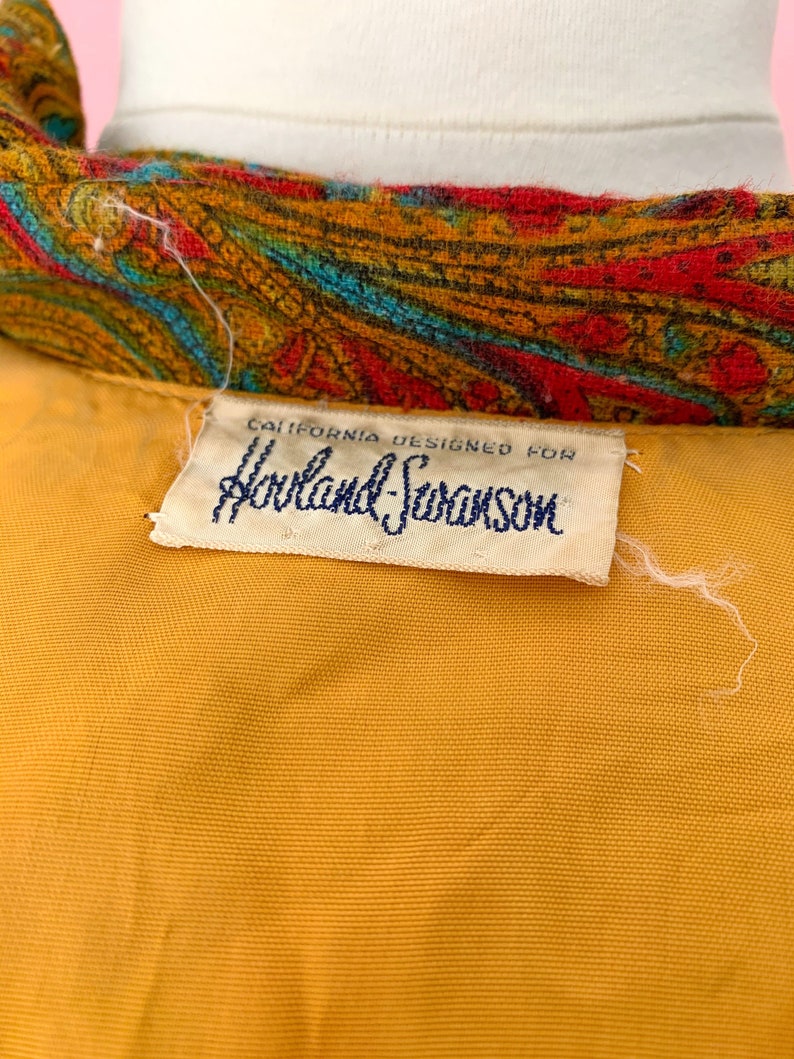 1970\u2019s Paisley Shirtwaist Dress