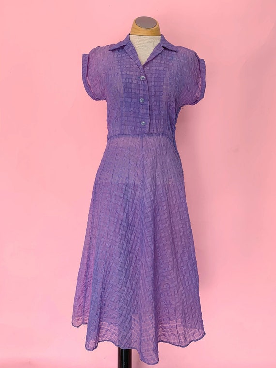 1940’s Sheer Purple Day Dress
