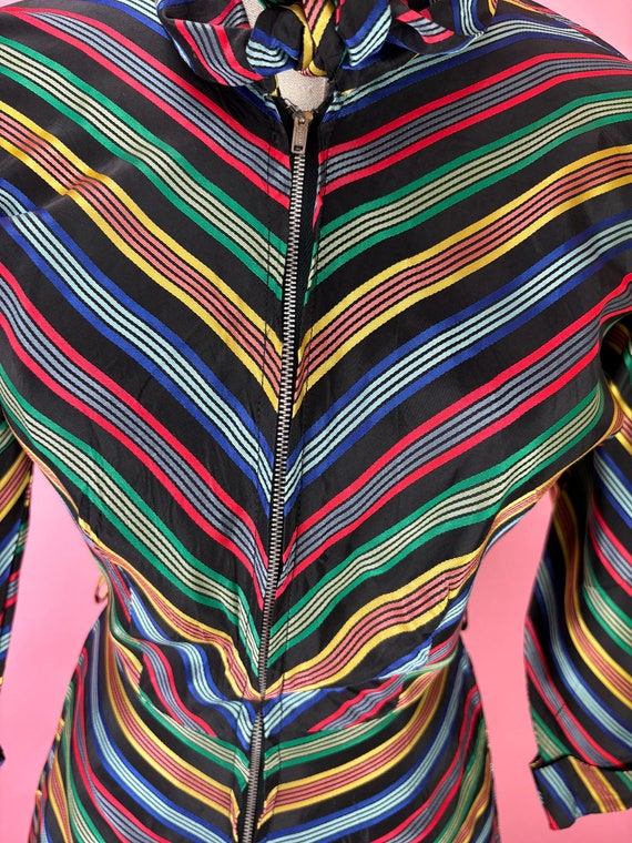 1940’s Rainbow Satin Housedress - image 5