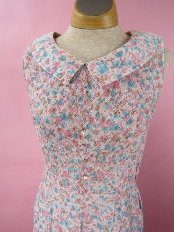 1940’s Cotton Floral House Dress Small/Medium - image 4