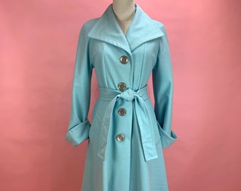 1970's Blue Trench Coat