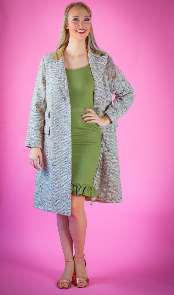 1970s Chevron Striped Wool Coat 70s Winter Over Co