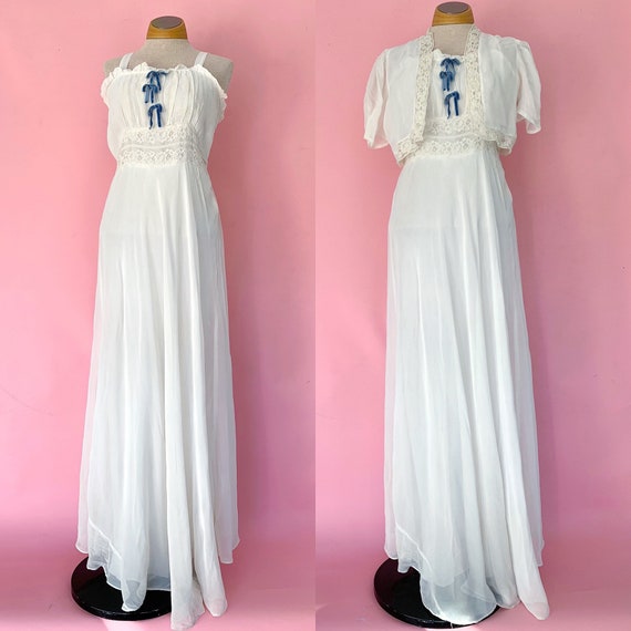 1930’s Bridal Set 30's Peignoir Nightgown Lingerie