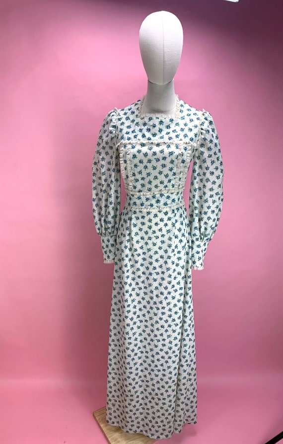 1970's Floral Prairie Cottage Dress