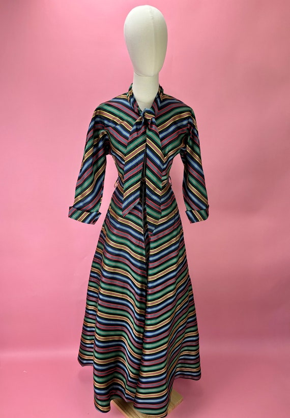 1940’s Rainbow Satin Housedress - image 1